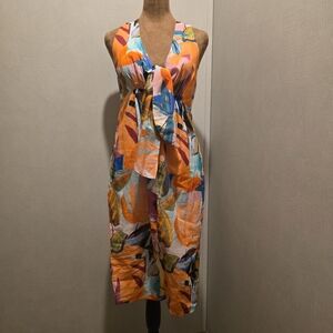 VENUS Colorful Abstract Midi Dress